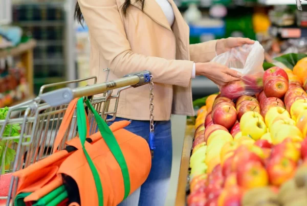 Reusable shopping bags supermarket
