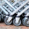 trolley wheels in a row